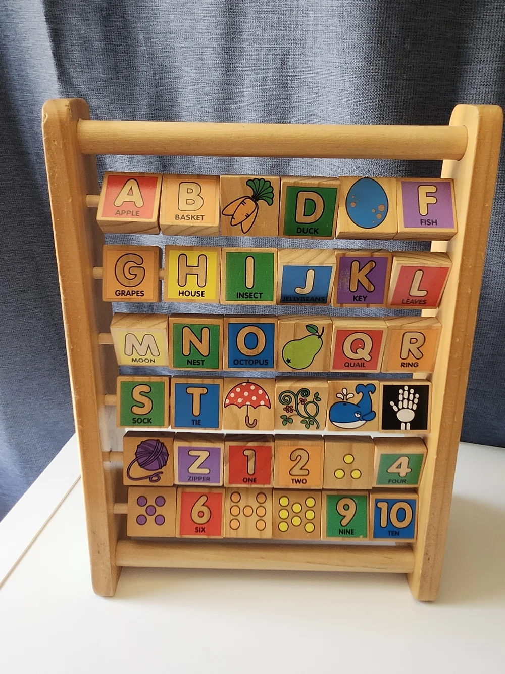 Melissa & Doug ABC - 123 Wooden Abacus Educational Learning Toy Alphabet Numbers
